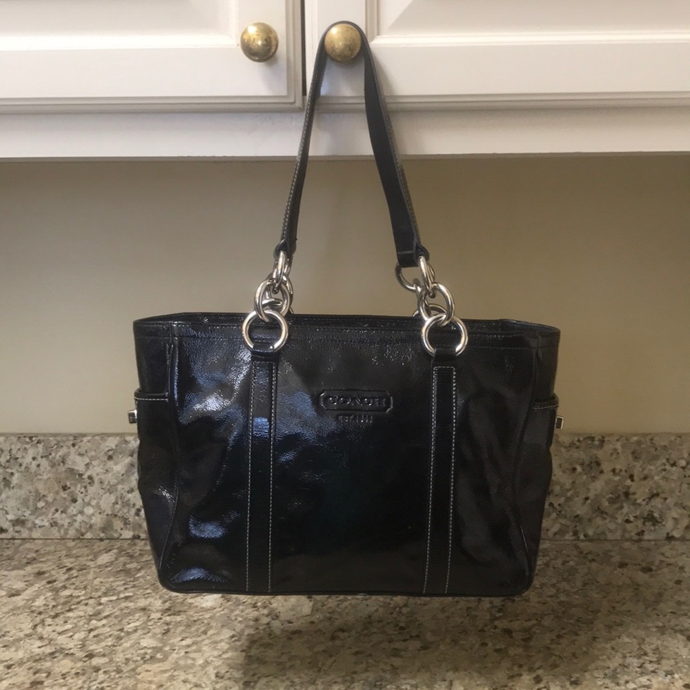 Black Patent Leather Coach Purse